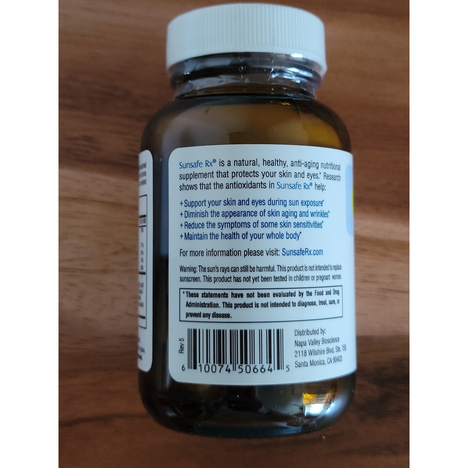 Sunsafe Rx Anti Aging Protection Supplement 30 capsules Antioxidine exp 06/27