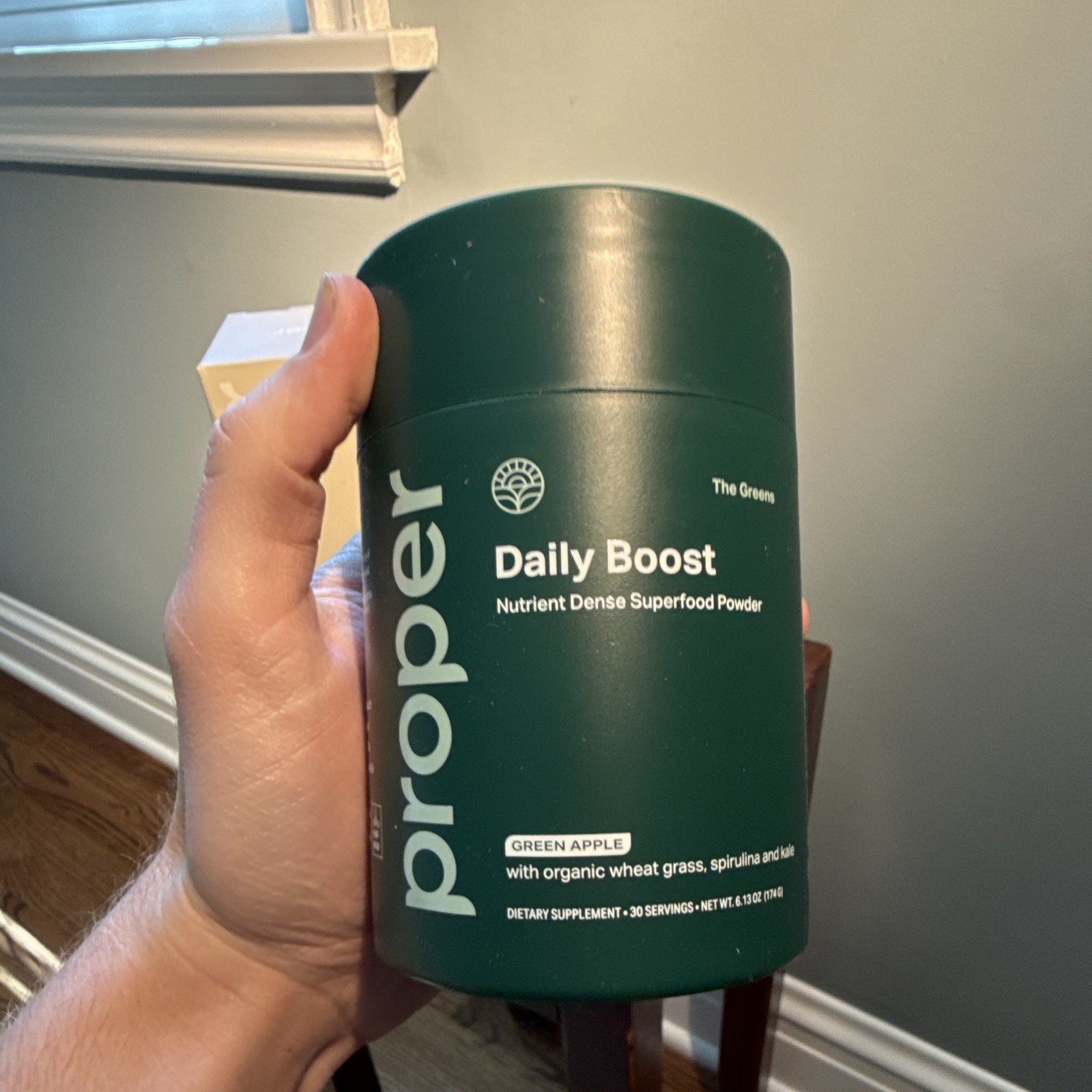 Proper Daily Boost Greens Green Apple, Enhanced Antioxidant Acai Berry, & Bottle
