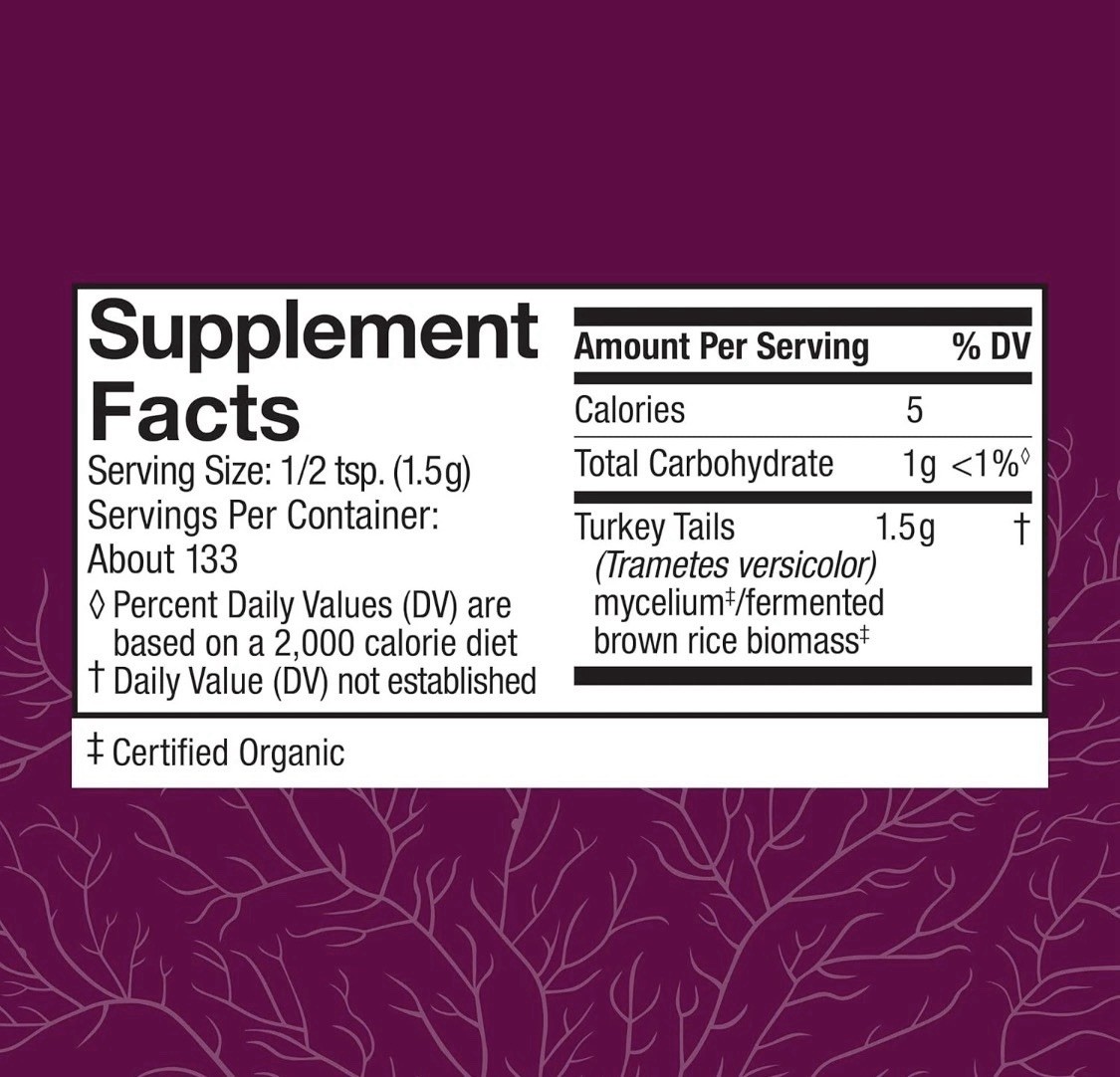 Host Defense Turkey Tail Mycelium Powder Dietary Supplement Vegan 7 oz
