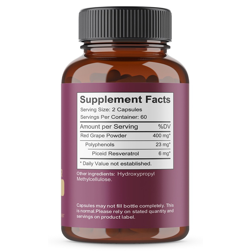 12 Hour Long-Lasting Piceid Resveratrol Supplement Supports Heart Health