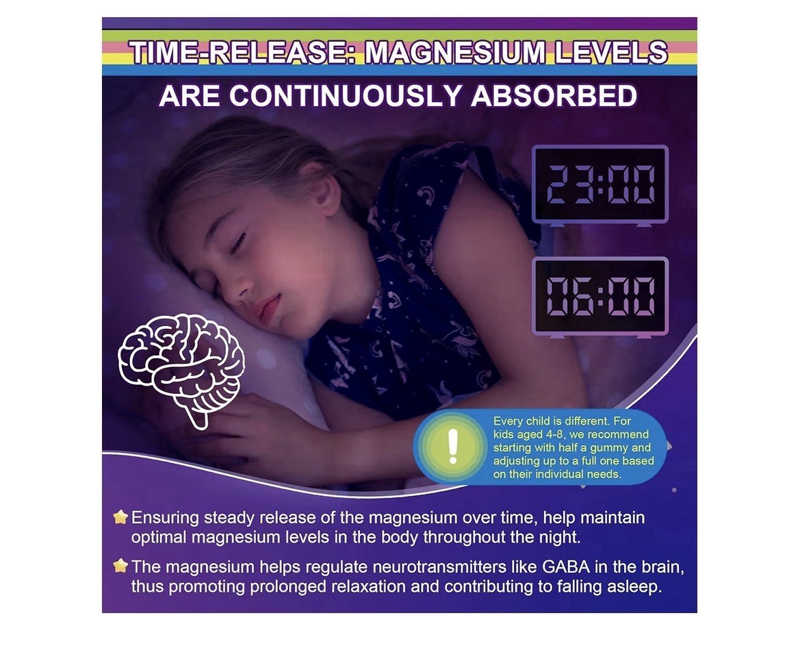 Neviss Magnesium Glycinate Complex Natural Azzz for Adults & Kids 60 Gummies