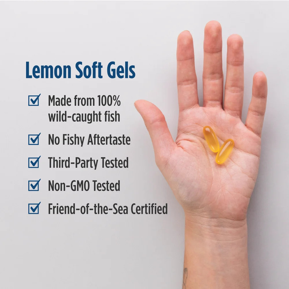 Nordic Naturals Lemon Omega-3 – Aids Cognition, Heart Health, and Immune Support