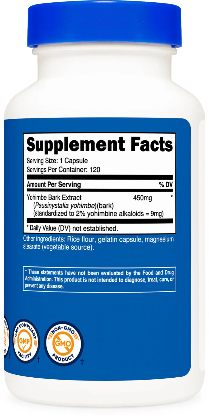 Nutricost Yohimbe Bark Extract 450Mg 9mg Yohimine Alkaloids 120 Caps -EXP 2/2027