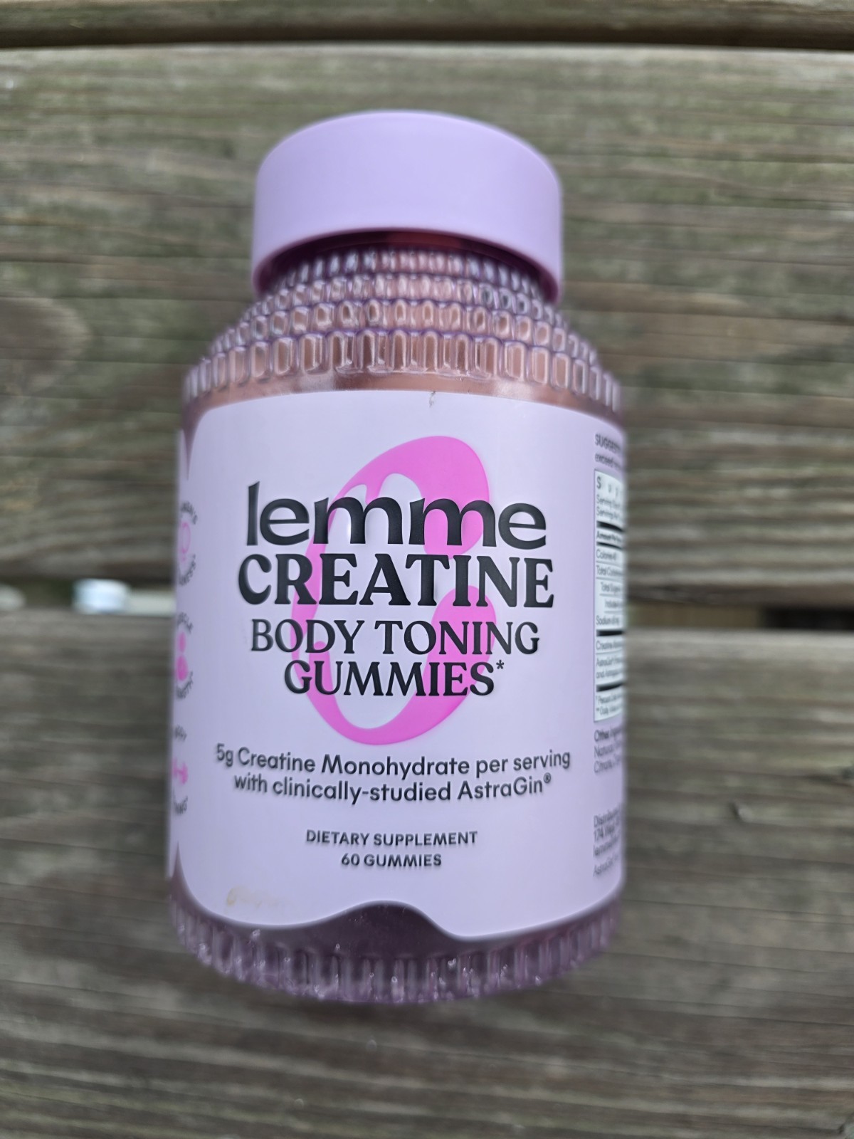Lemme Body Toning Creatine Gummies 5g Creatine Monohydrate 60 Count