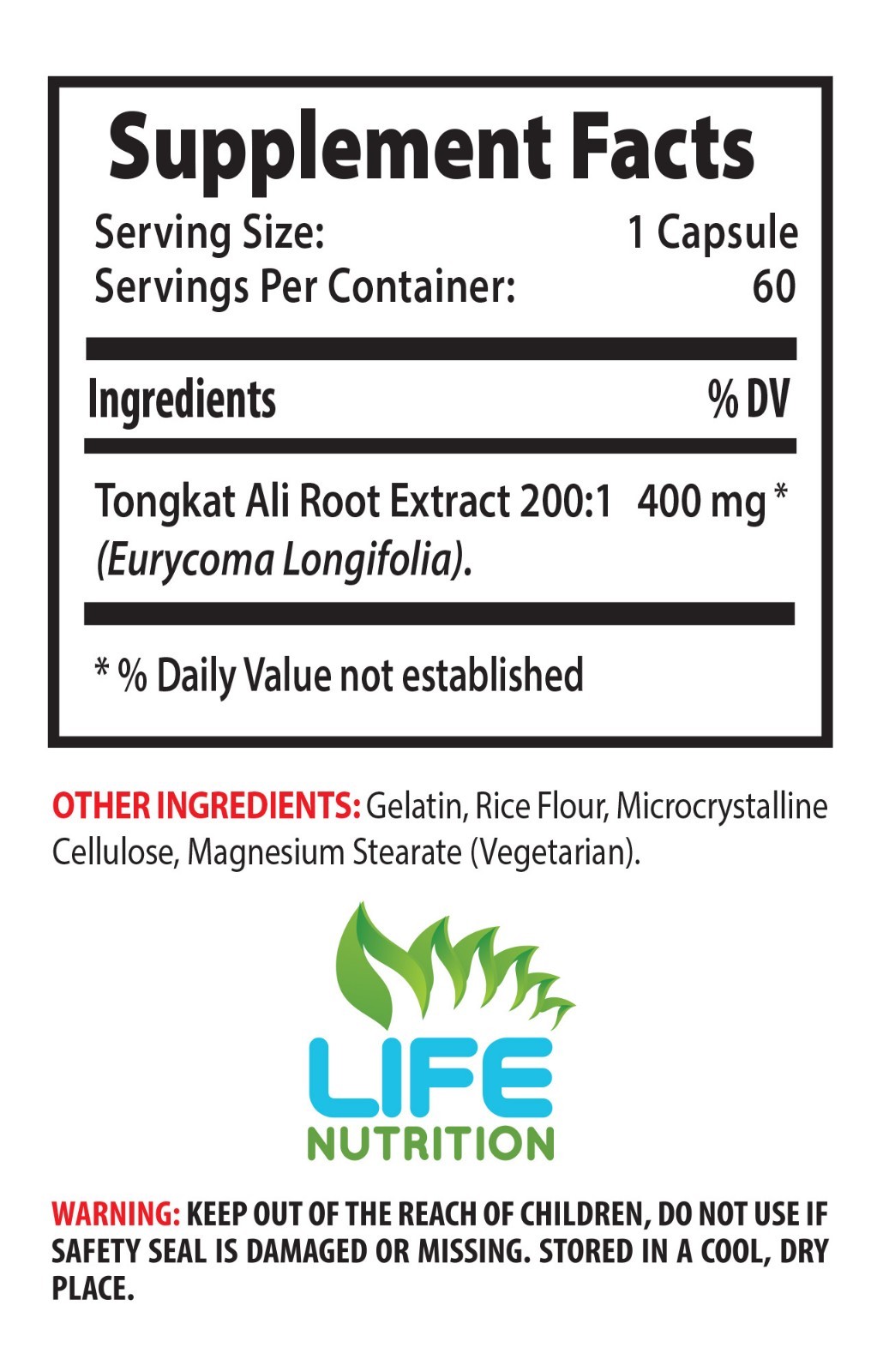 Tongkat Root – Tongkat 200:1 400mg – Super Hard Male Pills 3B