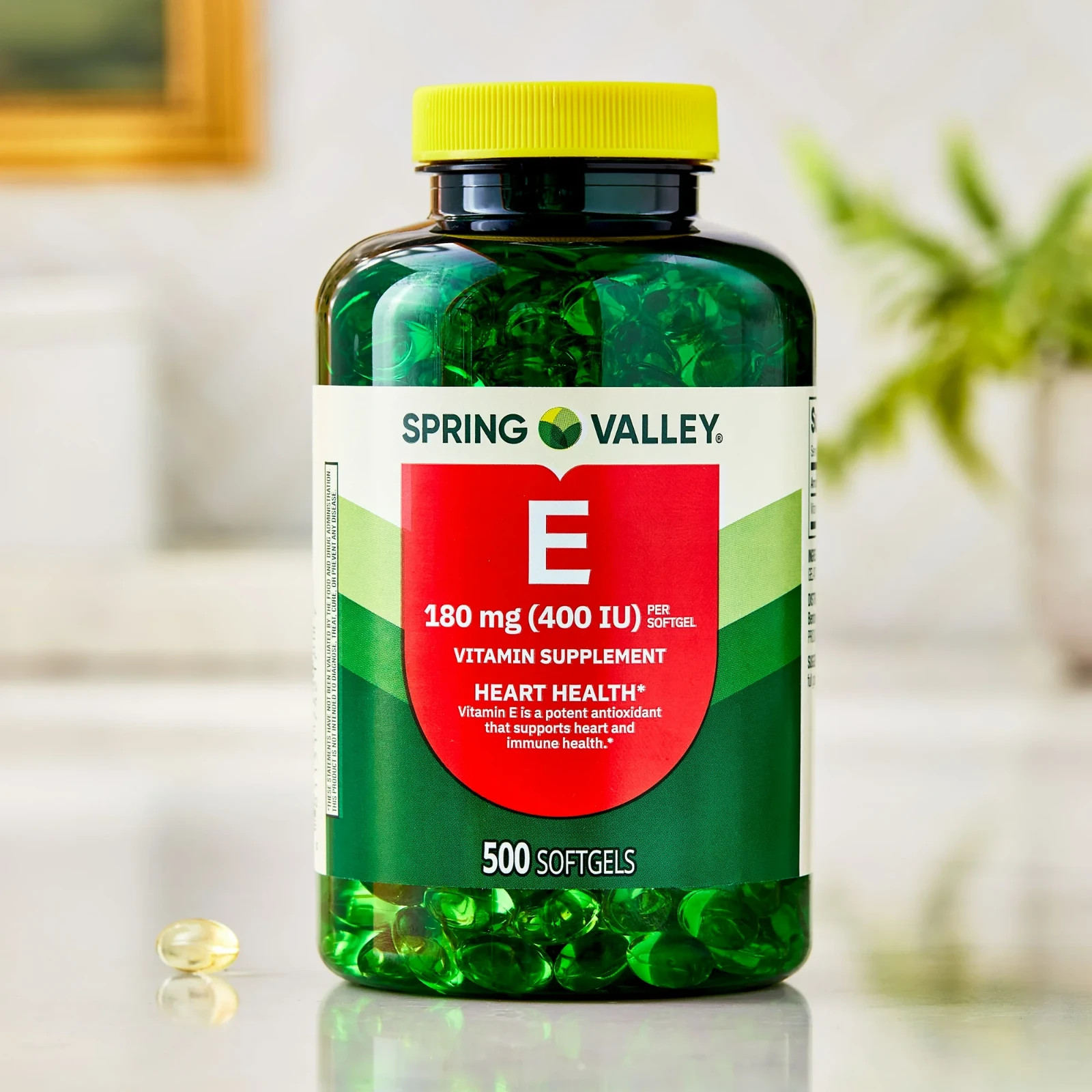 Spring Valley Vitamin E 180 mg (400 IU) Dietary Supplement, 500 Softgels