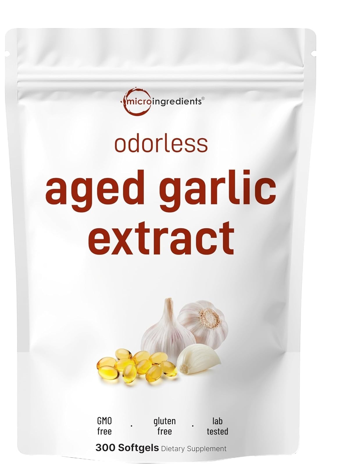 Micro Ingredients Odorless Garlic 300 Softgels | Aged Garlic Extract