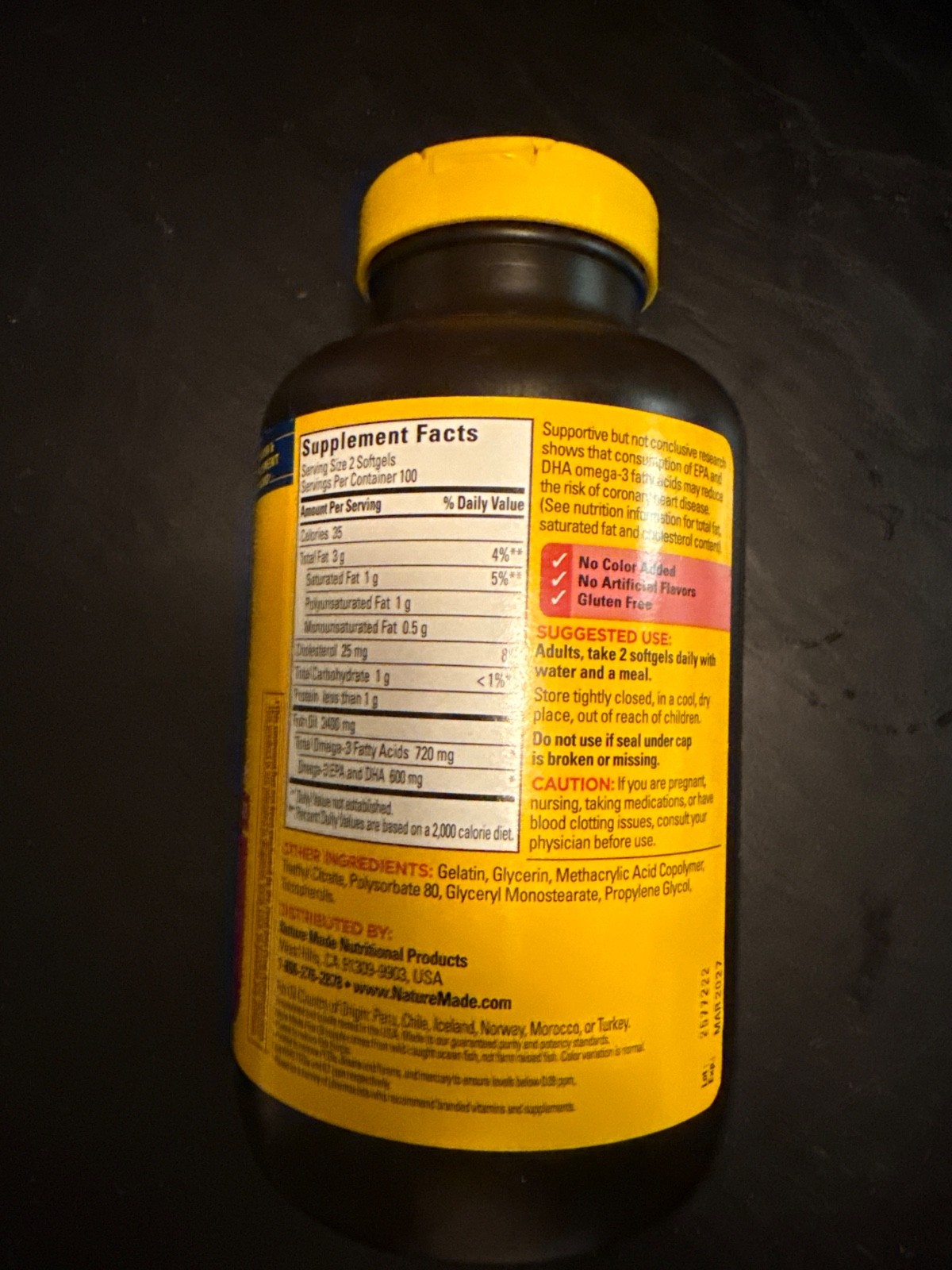 Nature Made Burp Less 1200mg Fish Oil Omega 3 360mg