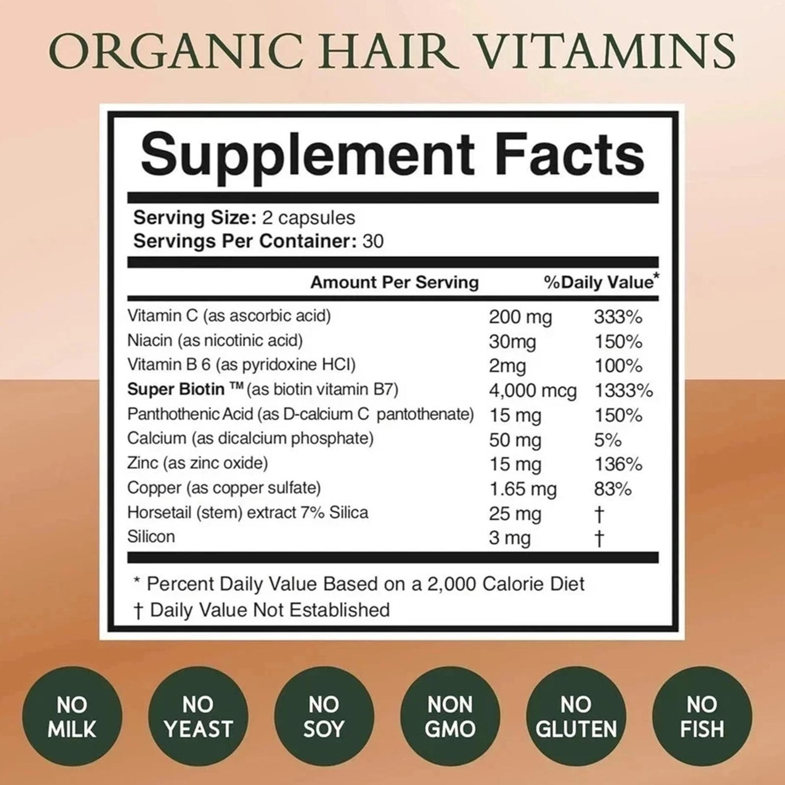 NOOR Healthy Hair Formula – NOOR Hair Growth Support Capsules – 60Caps