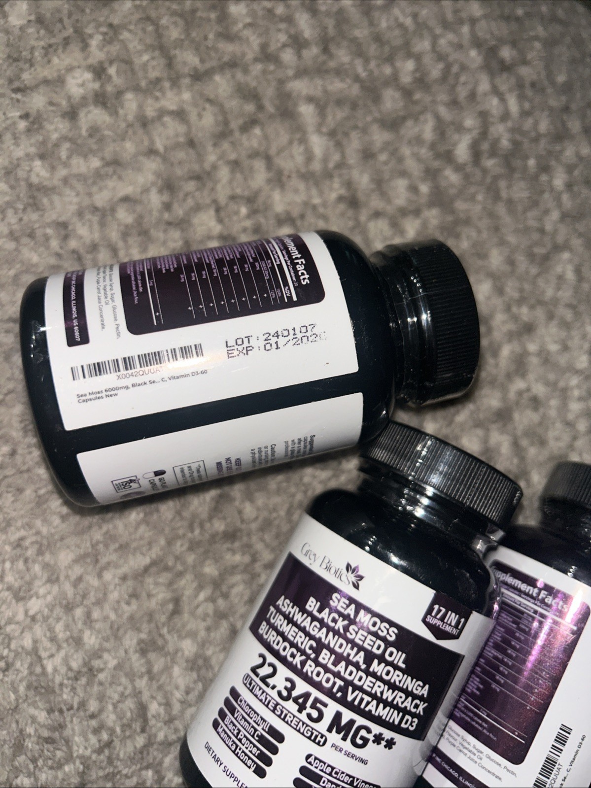 3x Grey Biotics 17 in 1 Supplements 60ct (180 Total) Exp 01/2026