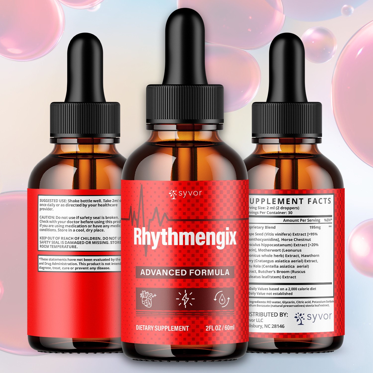 (5 Pack) Rhythmengix Blood Support Drops Advanced Vitamin Supplement 150 Serving