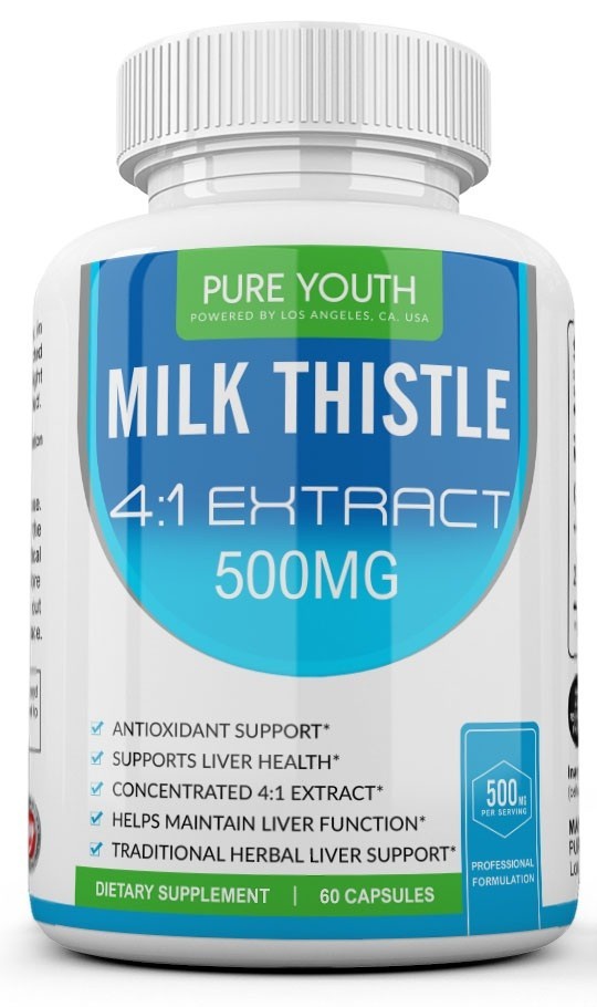180 Vegetarian Capsules 3 Bottles USA Milk Thistle 500mg (2000mg Equivalent)