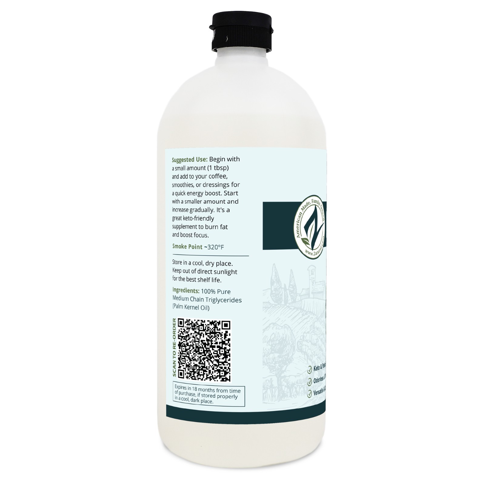 Fractionated Coconut Oil-MCT Oil (32 Ounce)