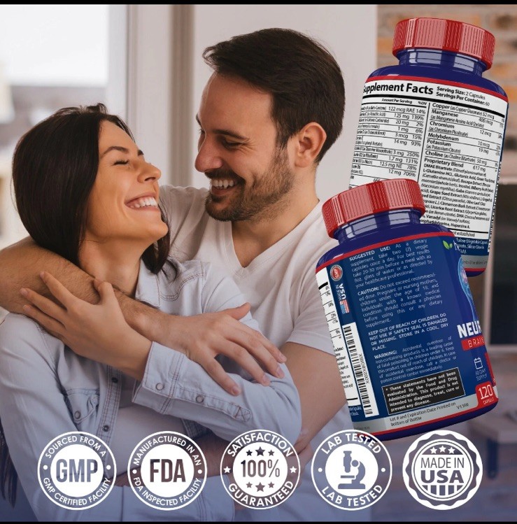 Lot Of 2- Neuro Plus Brain Booster Supports Brain Health Mental Clarity & Focus