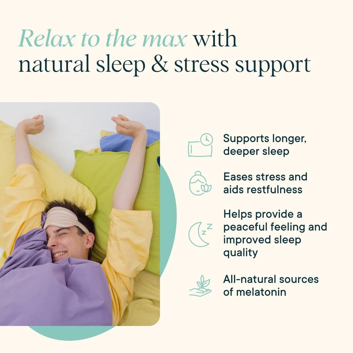Natural Sleep Aid Supplement Melatonin Magnesium Valerian Root 60 Caps