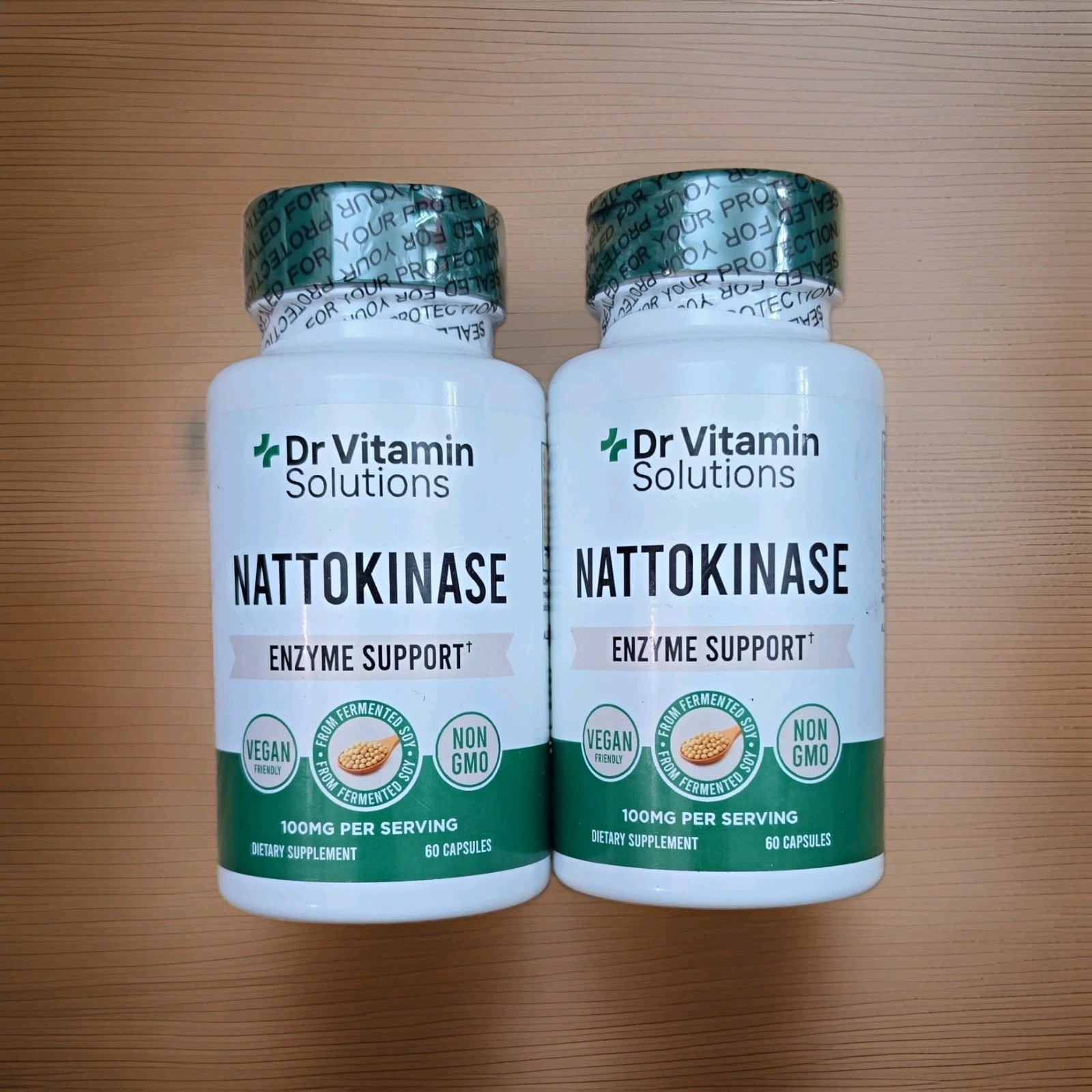 2 X Dr Vitamin Solutions Nattokinase Enzyme Support 100mg 120 Capsules Exp 08/27