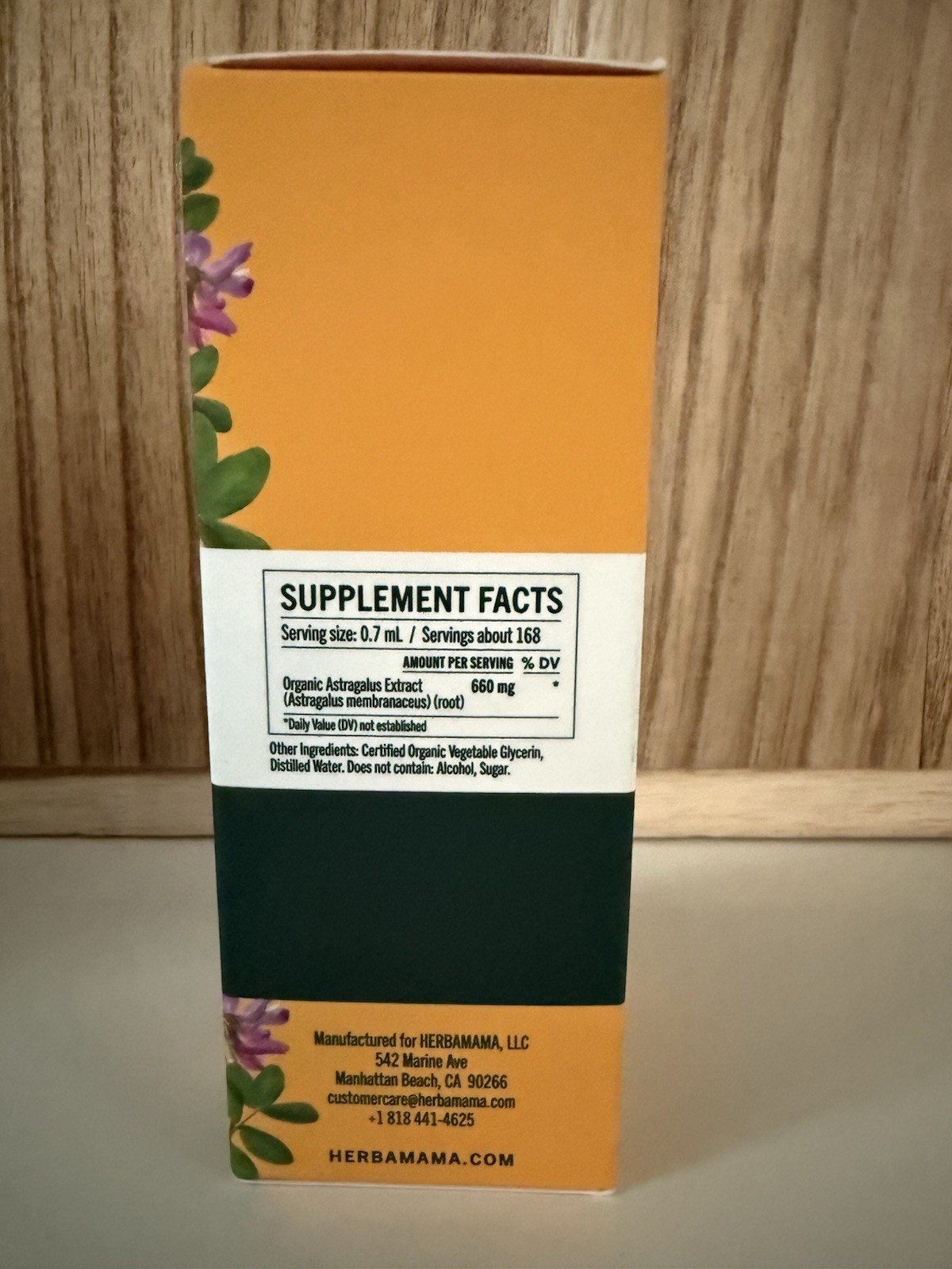 Herbamama Astragalus Root Extract Liquid Alcohol-Free Vegan 4 fl oz