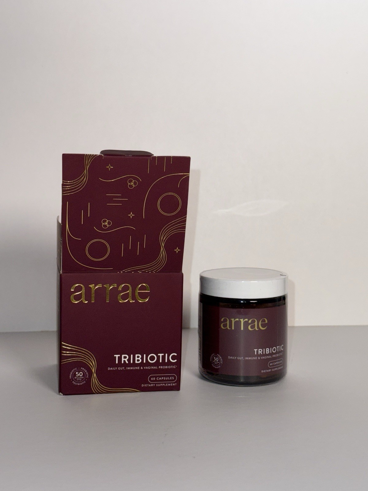 arrae Tribiotic Probiotic Gut Immune Vaginal Health 60 Capsules Exp 09/2026