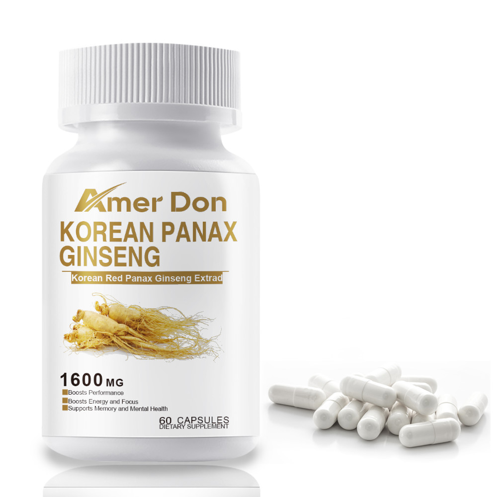 Red Korean Panax Ginseng 1,600mg 60 Veggie Caps Non-GMO,Gluten Free