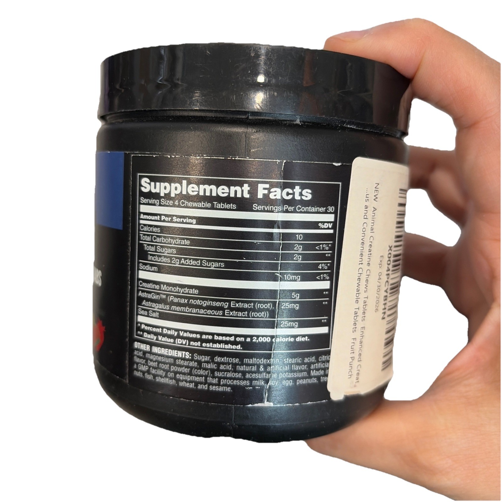 Animal Creatine Performance – Fruit Punch – 120 Chewable Tablets 🔥EXP.4/26🔥