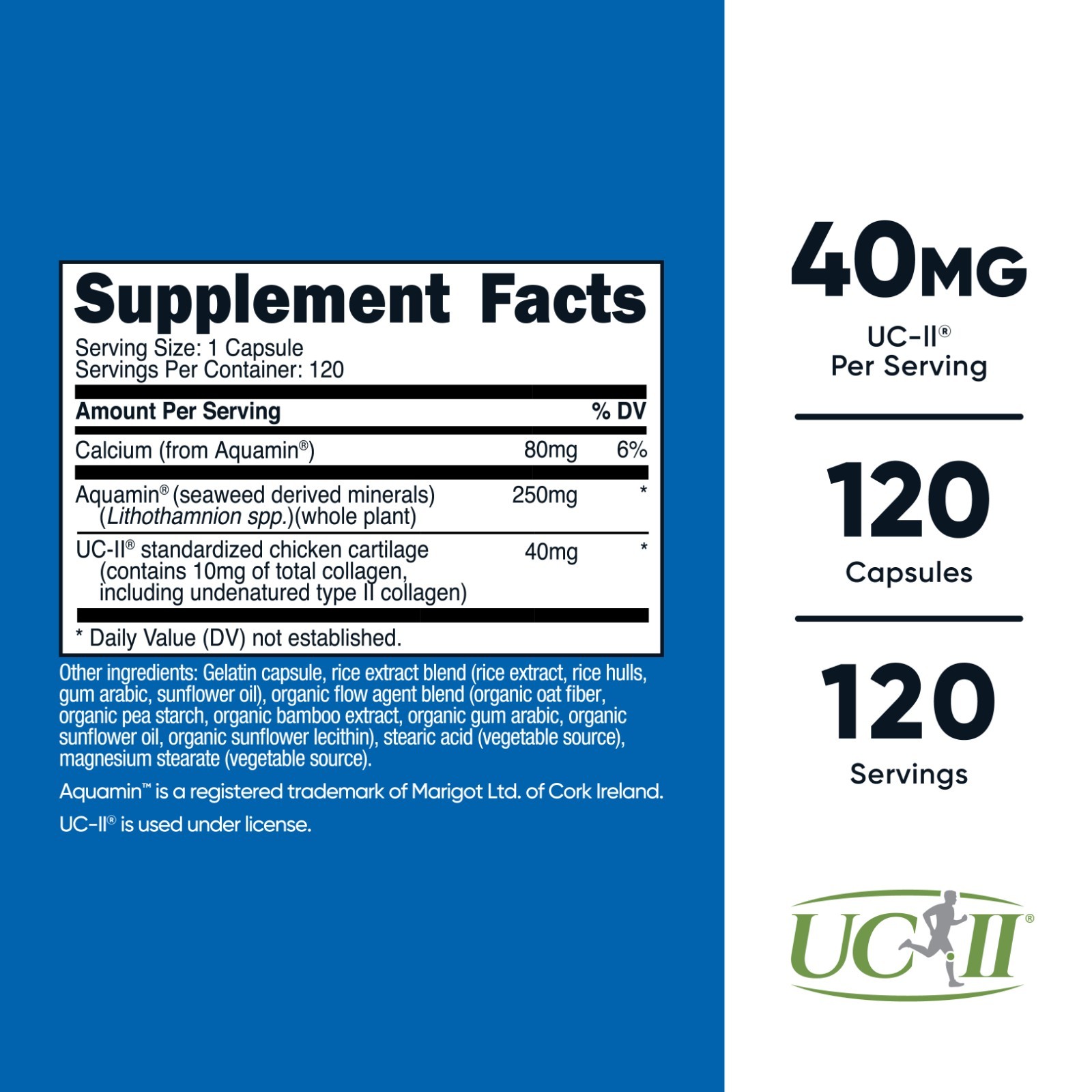 Nutricost UC-II Collagen (40mg) 120 Capsules – With Undenatured Type II Collagen
