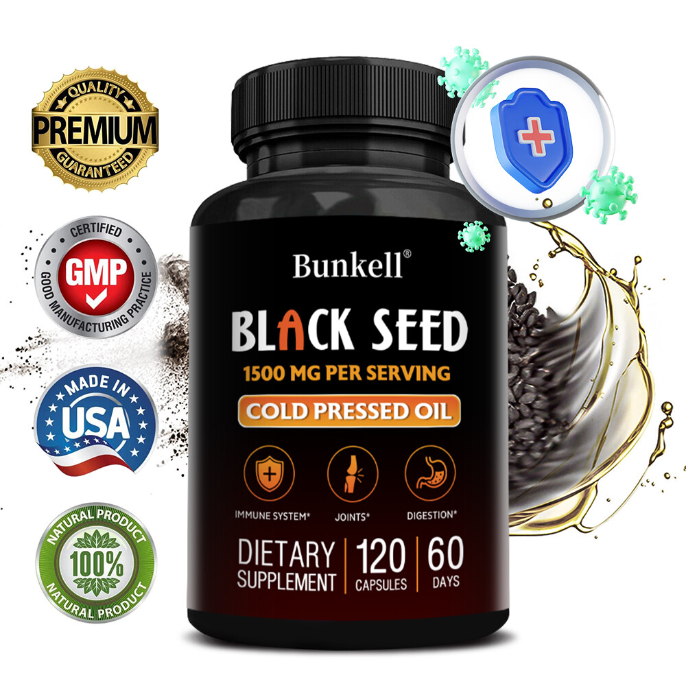 Black Seed Oil 1500mg | Cold Pressed Oil | Nigella Sativa | Immune Support