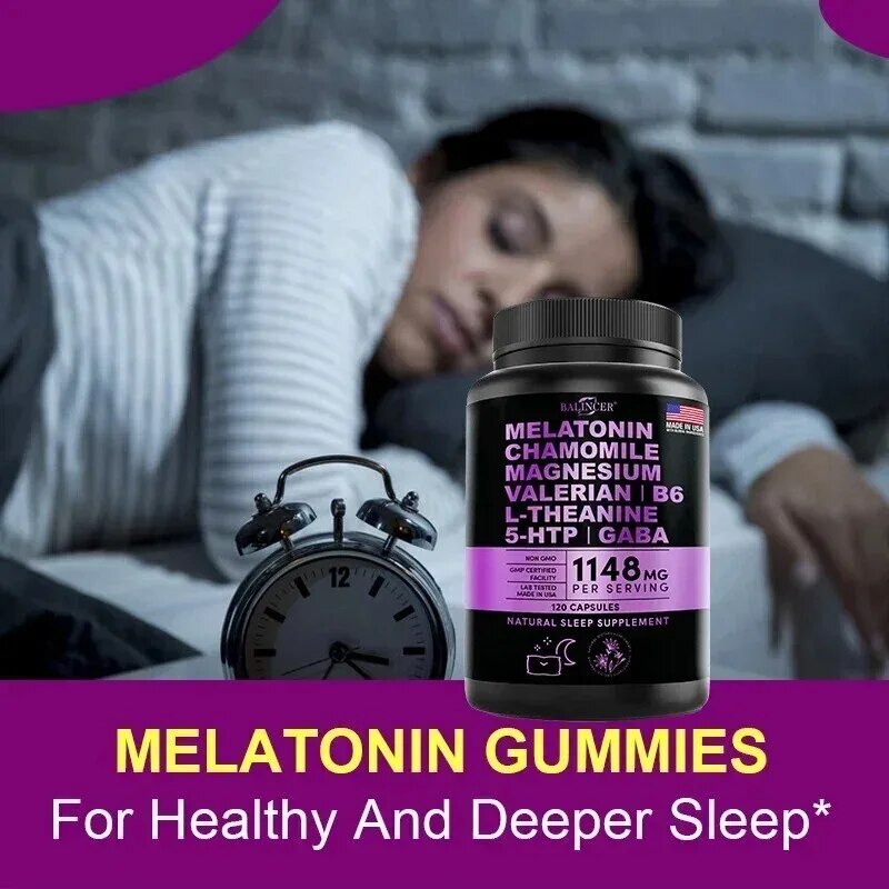 Sleep Support Capsules Improve Sleep Quality Relieve Stress Sleep w/Vitamin B6