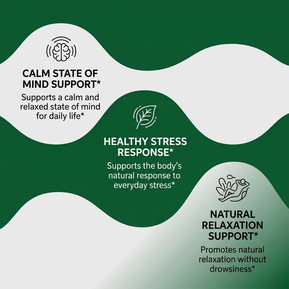 Herb 1200mg Complex with Black Pepper for Stress, Mental Calm & Daily Relaxation