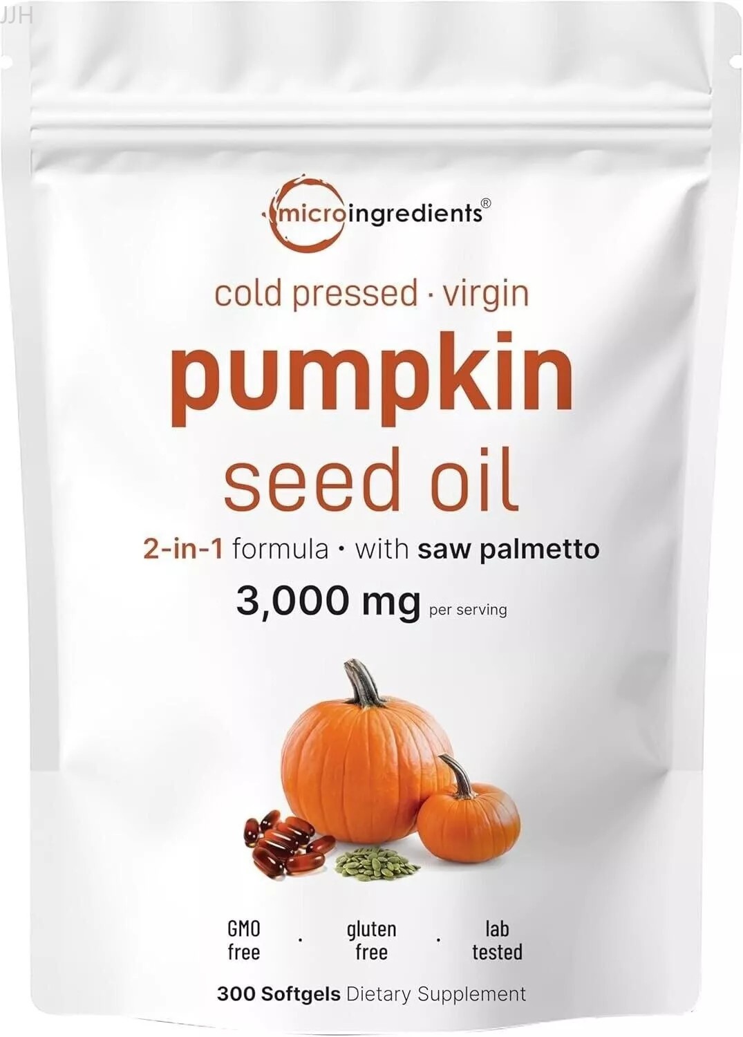 Micro Ingredients Pumpkin Seed Oil 3000mg Softgels with Saw Palmetto 300 Count