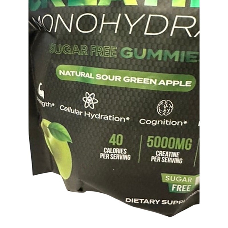 Inner Bounty Sugar Free Creatine Monohydrate Gummies 5g Sour Green Apple NEW