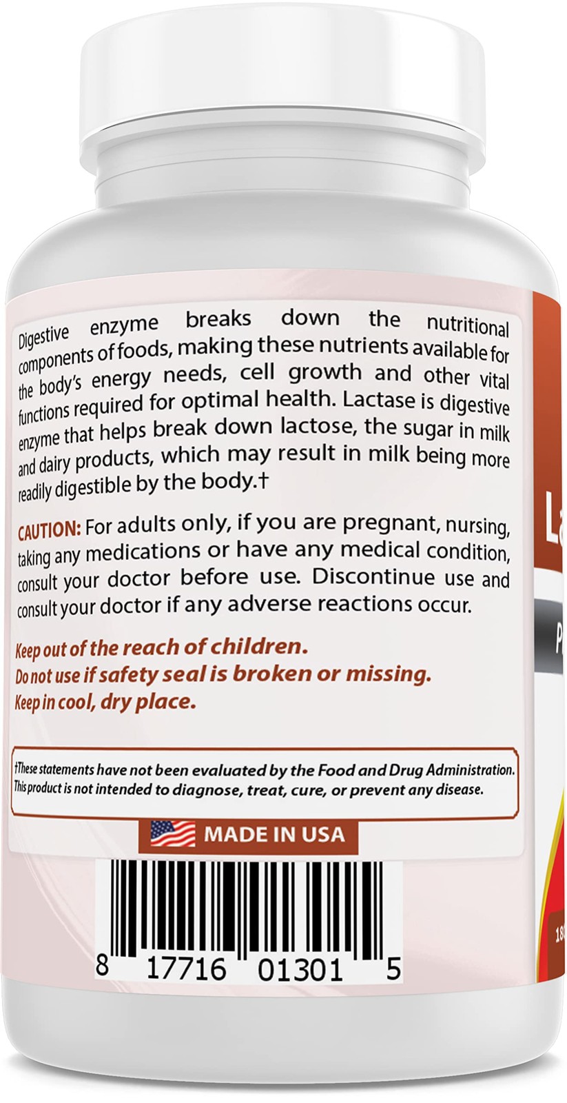 Best Naturals Lactose Intolerance Relief 180 Count (Pack of 1), No Color