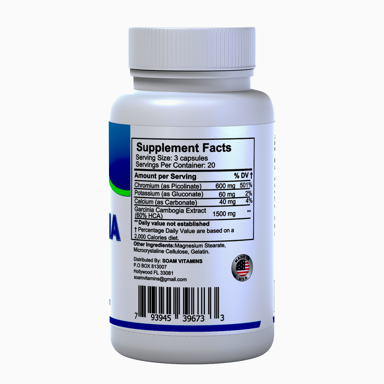 Garcinia Cambogia Extract 1500 mg for women & men – Dietary supplement – 60 CAP