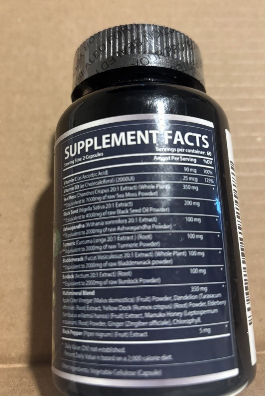 MDA Supplements Sea Moss 16-in-1 Capsules – 19.445 mg – 120 Count – Ex: 04/26 ne