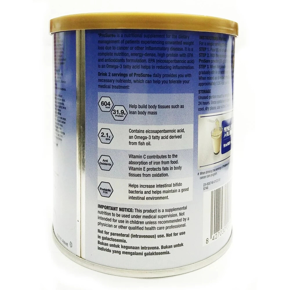 3X Abbott Pro Sure Vanilla Milk High Protein, Prebiotic & EPA 380g Free Express