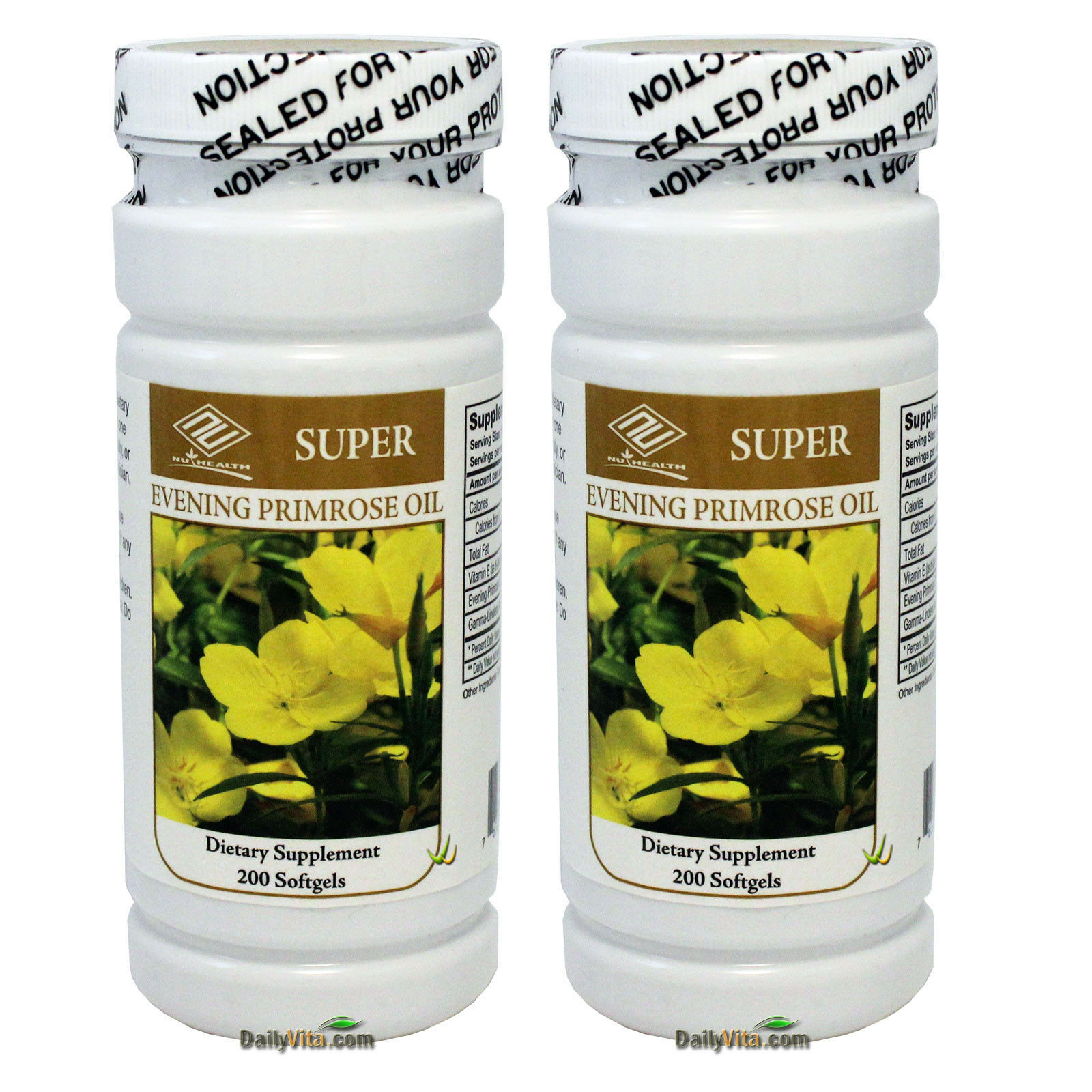 2 x Evening Primrose Oil 500 mg 200 Softgels 6 Months Supply