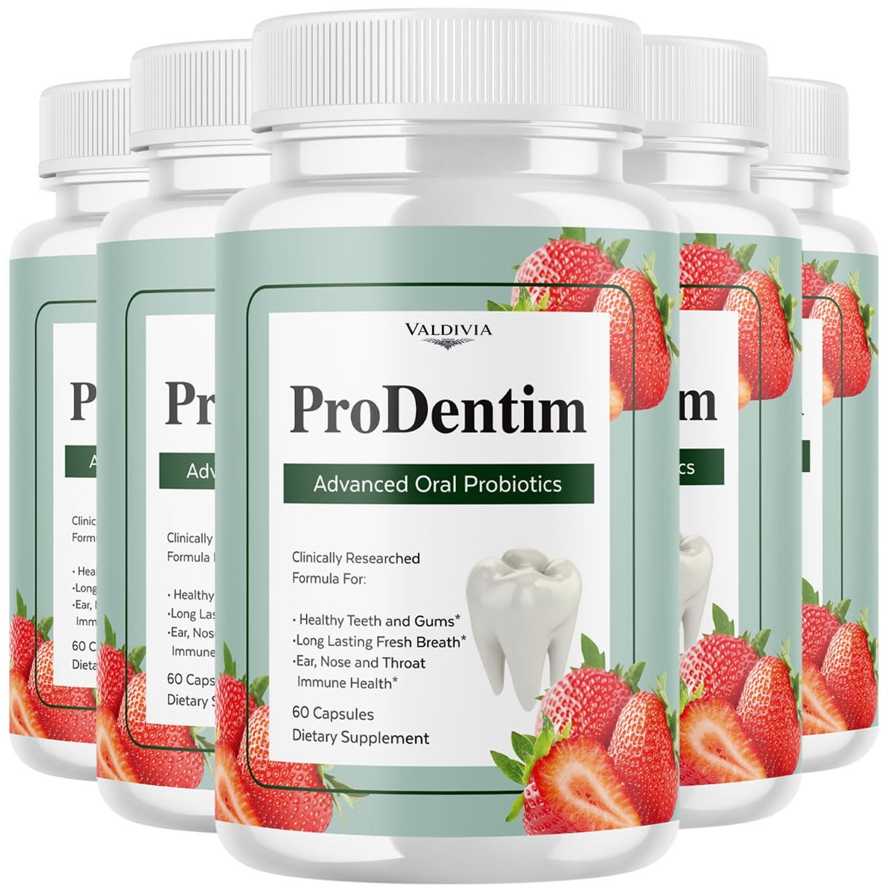 ProDentim Oral Health Probiotic Supplement Capsules Gums Teeth 5 Pack 300Ct