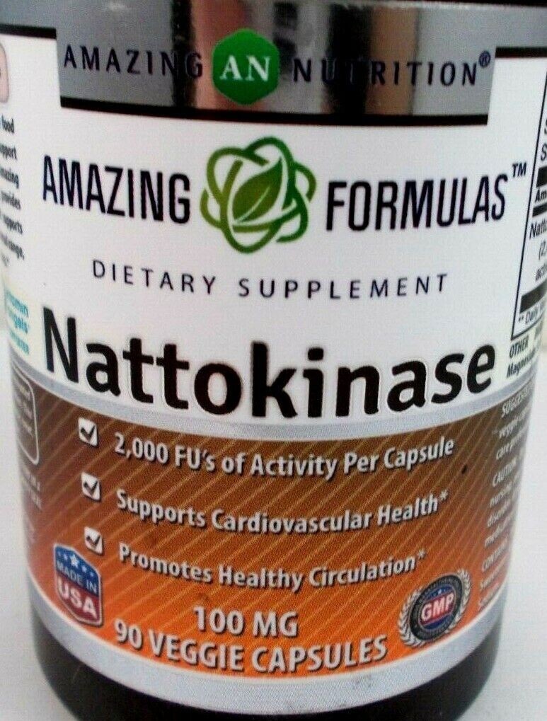 2 Nattokinase 100mg Cardiovascular Aid 90 Caps (Pack-2) Amazing Nutrition