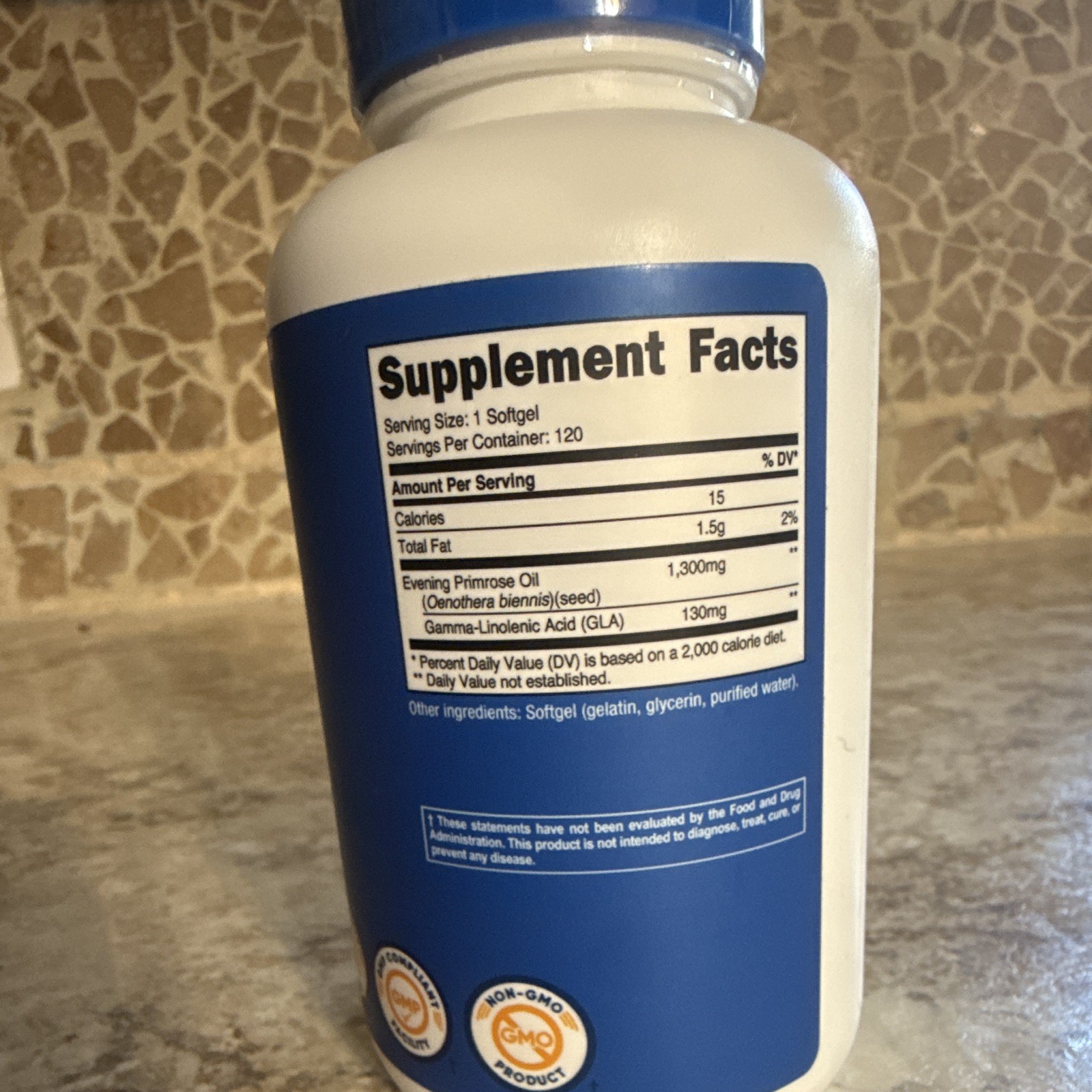 Nutricost Evening Primrose Oil 1,300mg Non-GMO Gluten-Free, 120 Softgels
