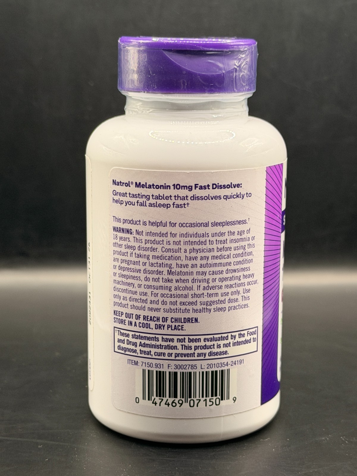Melatonin 10mg – Strawberry Flavor – 100 Fast Dissolve Tablets Exp 10/31/2026