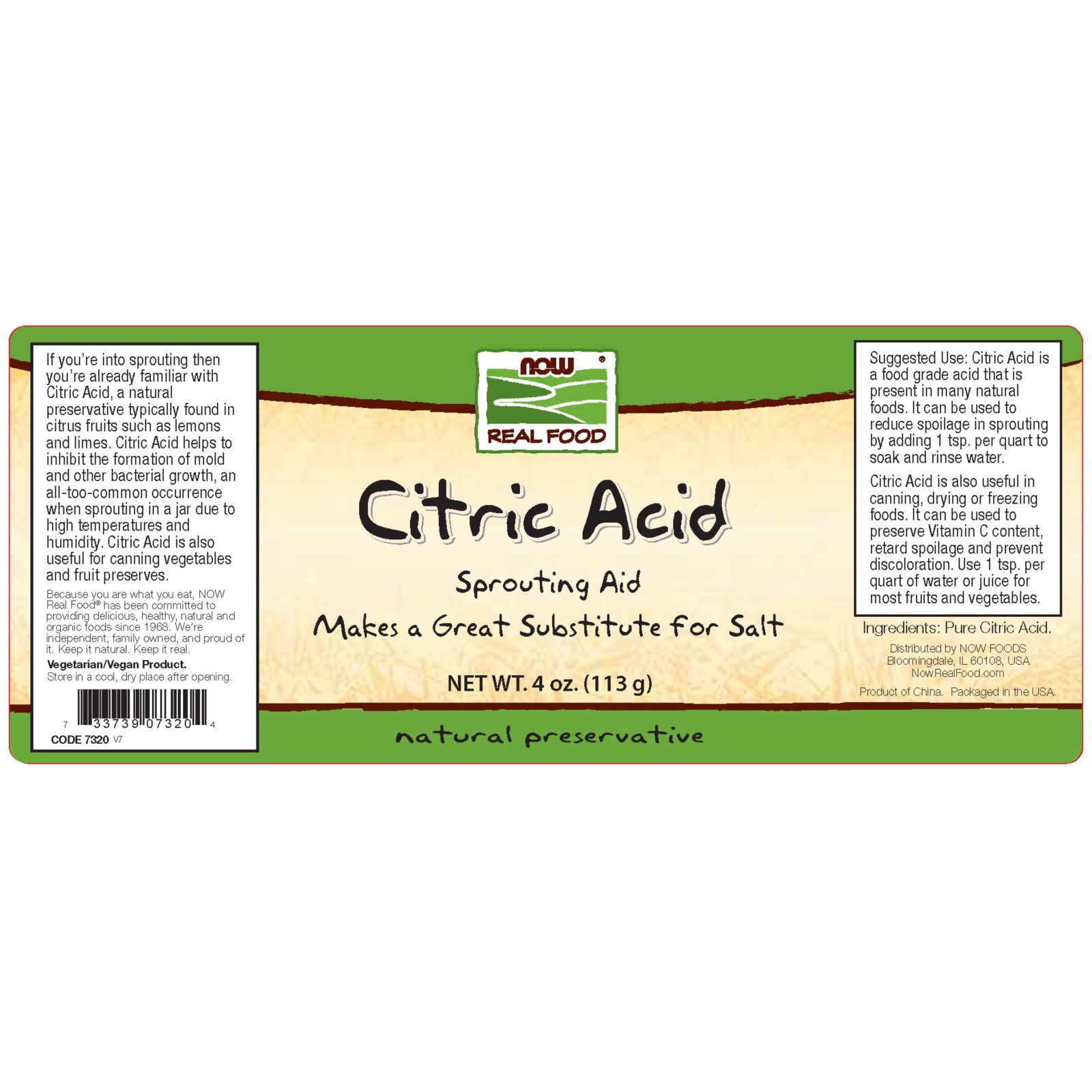 NOW FOODS Citric Acid 4 oz