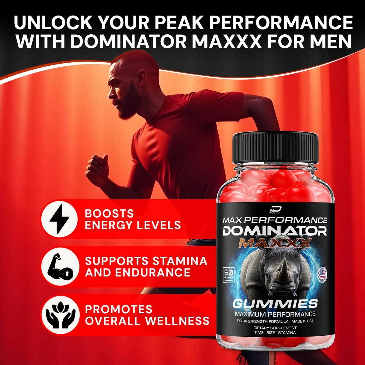 (2 Pack) Dominator Maxxx Gummies for Men – DominatorMaxx Male Gummy, All Natural