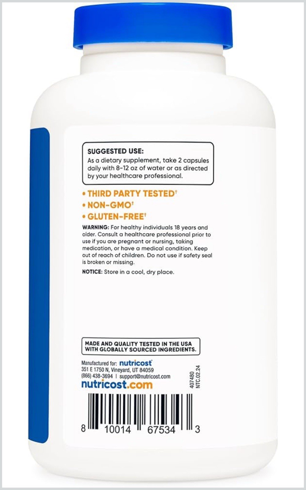 Nutricost Alpha Lipoic Acid – 600mg Per Serving – 240 Capsules