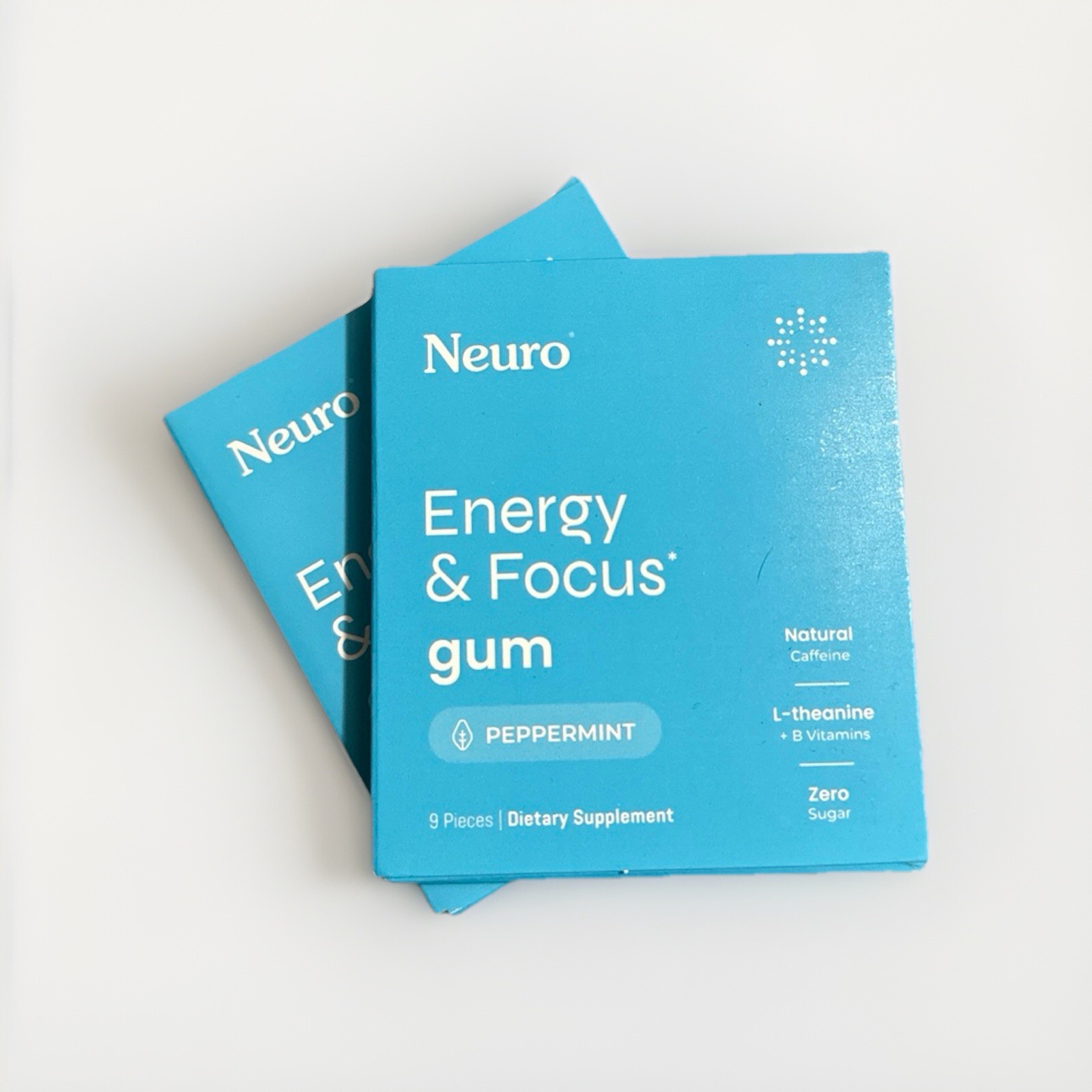 Neuro Gum L-theanine B-12 Nootropics Caffeine 2 Pack 18 pcs Boost Energy & Focus