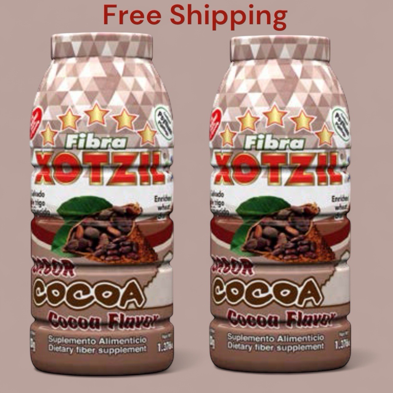 Xotzil Fiber Cocoa Flavor 620 G Each 2 Pack Brand New