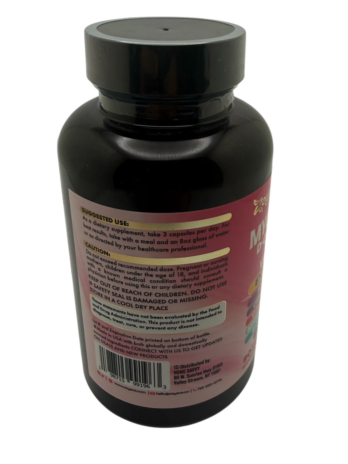 Zoyava Myo-Inositol D-Chiro Inositol Berberine Vitamin D3 K2 Extra Strength 90ct