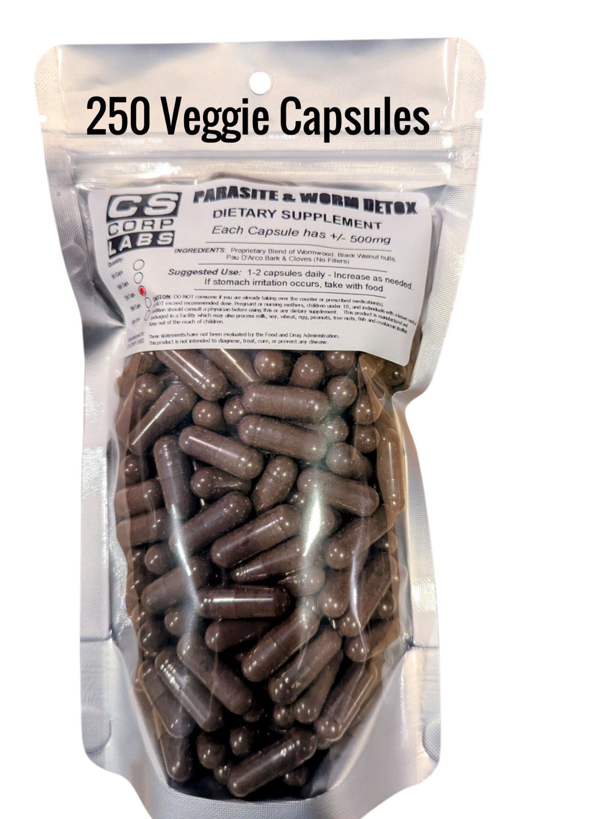 Para. & Worm Intestinal Flush Cleanse – Proprietary Blend – 250 Veggie Capsules