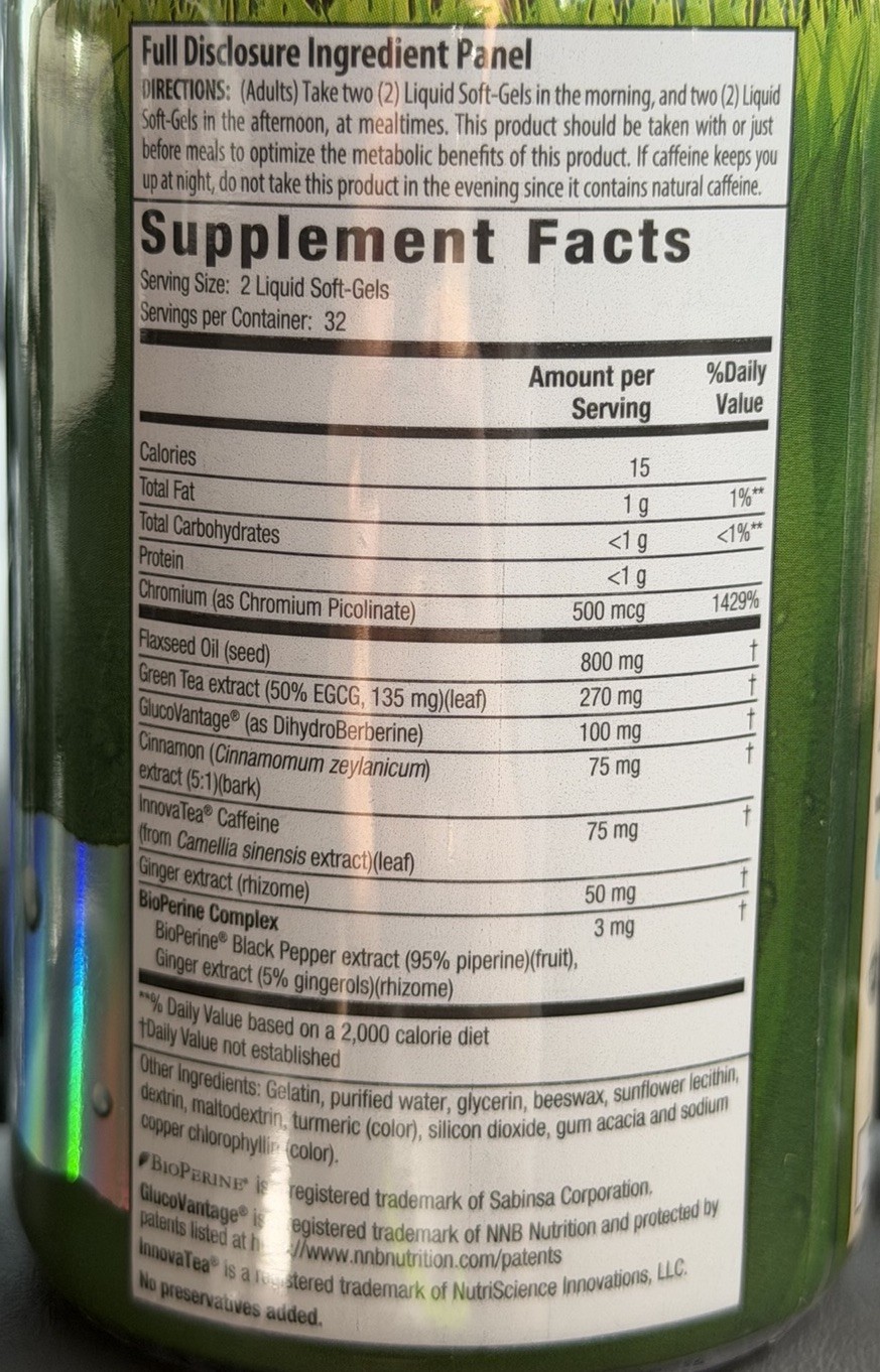 Irwin Naturals Berberine-Body Fat Burner 64 Liquid Soft-Gels 07/2027