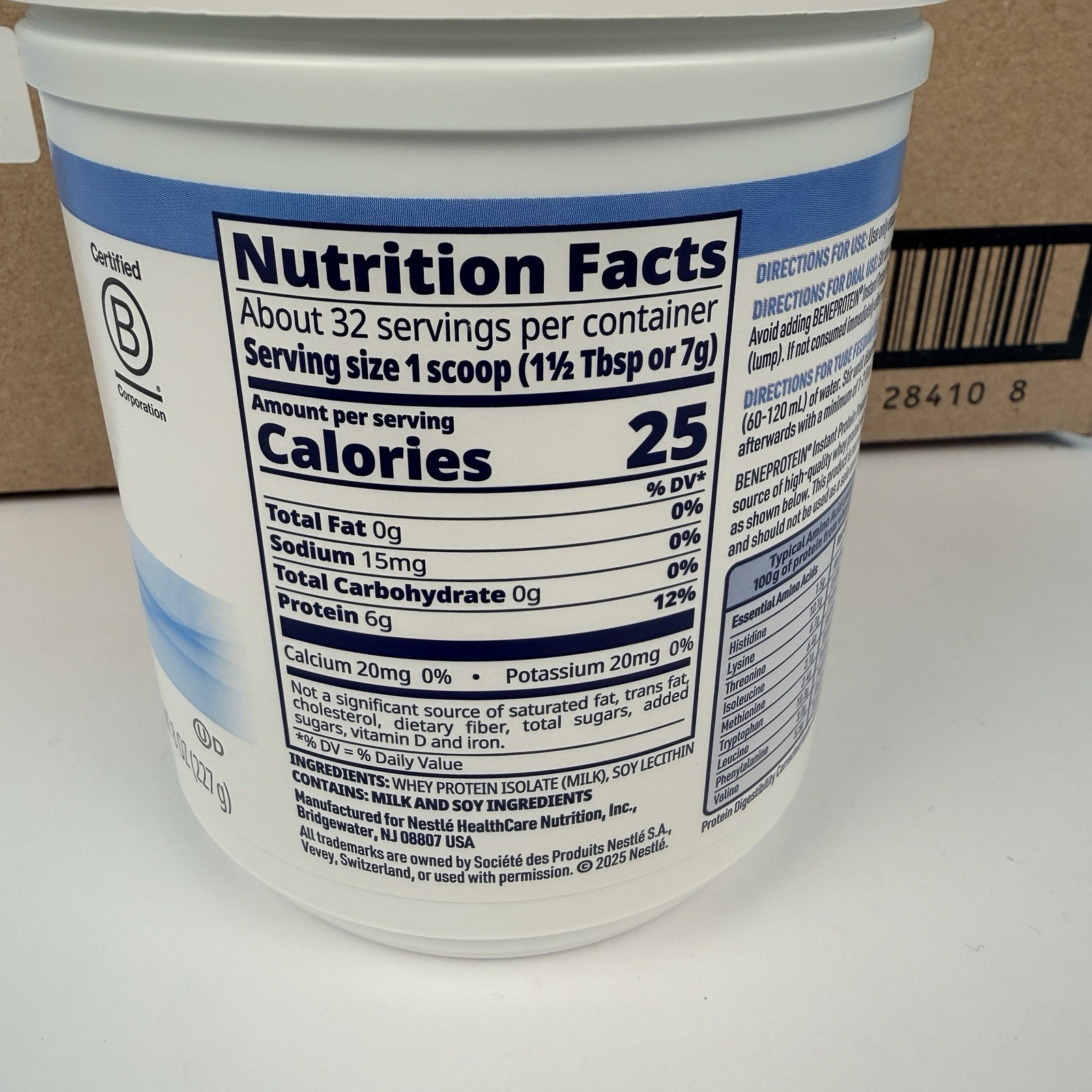 Nestle Beneprotein Protein Supplement Unflavored 8 oz Case 6 Count EXP 06/2027