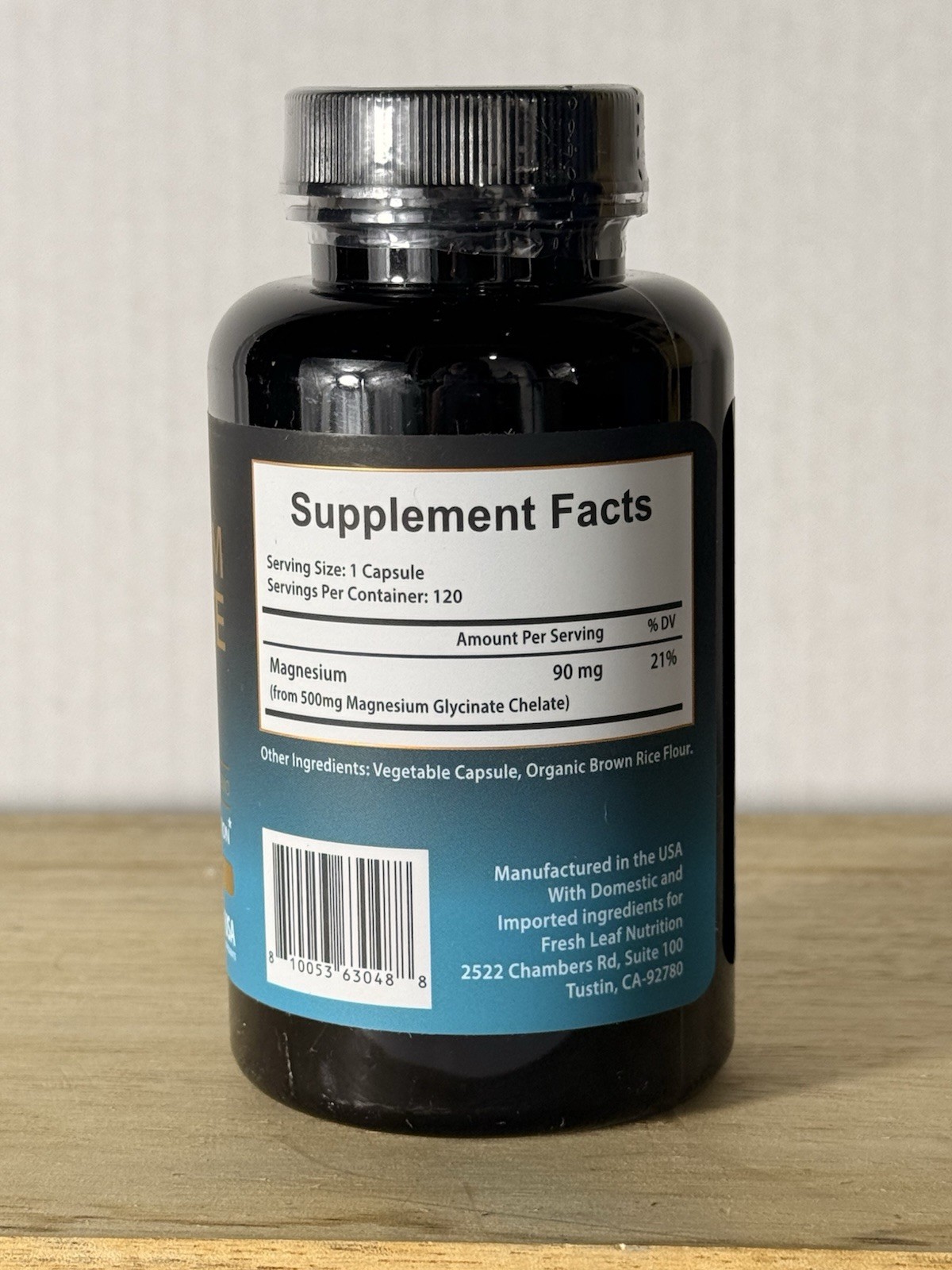 Vitboost Magnesium Glycinate 500mg Capsules Gluten Free Non-GMO Sugar Free 120