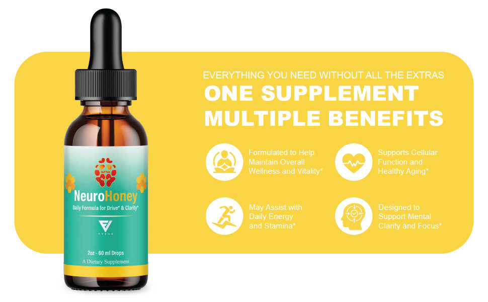 (2 Pack) Neuro Honey Advanced Formula Drops, NeuroHoney Memory Support (4oz)